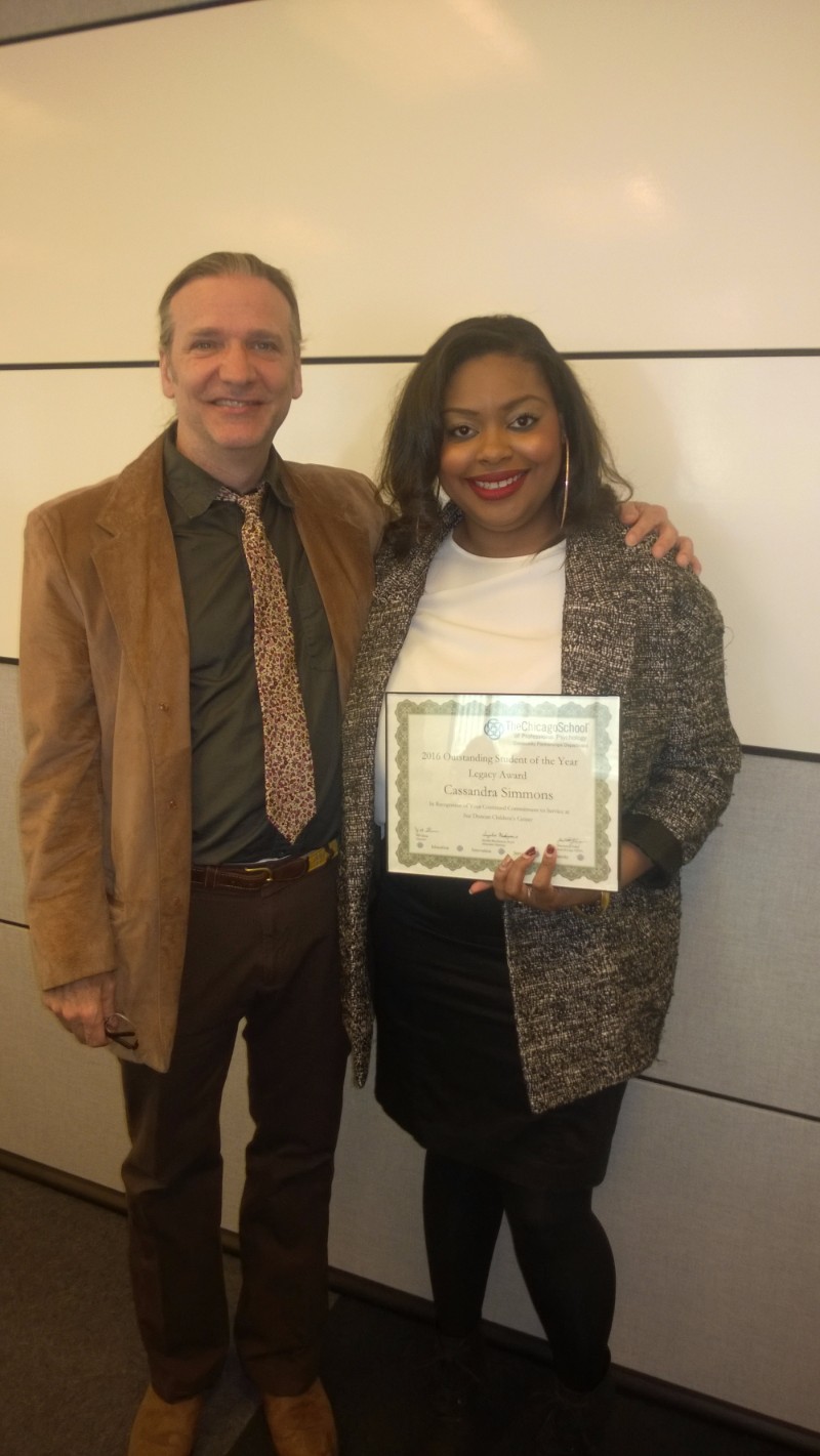 Outstanding Student of the Year - Legacy Award - Cassandra Simmons, Sue Duncan Children&#39;s Center, pictured with John Mead